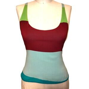 Gianni Versace Vintage 80s Multicolored 100% Silk Tank Top Blouse Shirt (40)  4